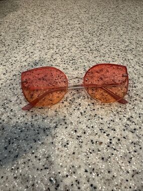 Pink & Orange Gradient Oval Sunglasses